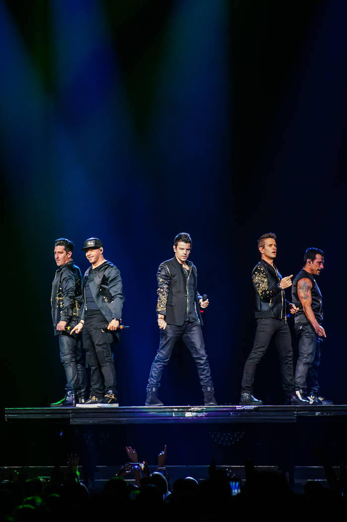 New Kids on the Block in Las Vegas. (Brenton Ho/Powers Imagery for T-Mobile Arena)