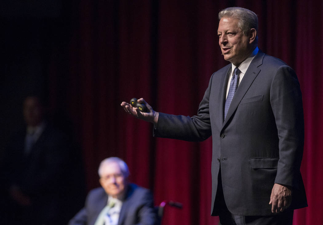Former U.S. Vice President Al Gore discusses climate change on Tuesday, April 30, 2019, at UNLV ...