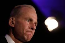 Boeing Chief Executive Dennis Muilenburg speaks during a news conference after the company's an ...