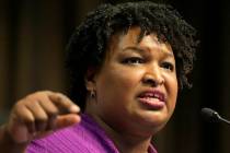 ormer Georgia gubernatorial candidate Stacey Abrams speaks April 3, 2019, during the National A ...