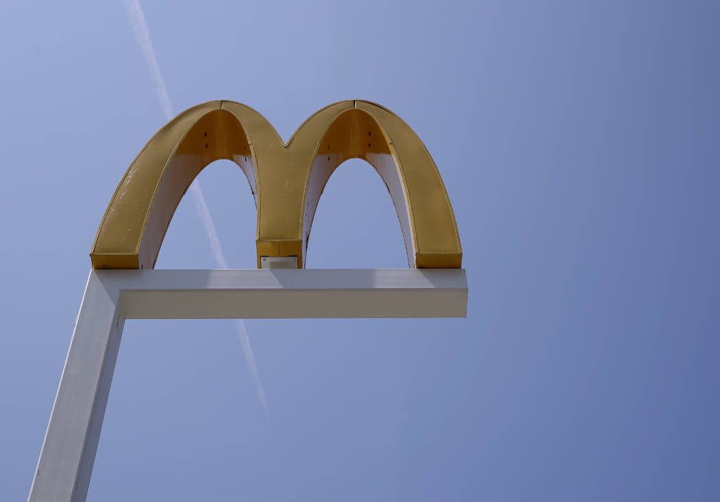 FILE- This Aug. 8, 2018, file photo shows the logo of McDonald's at a restaurant in Chicago. Mc ...