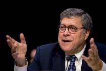 FILE - In this Jan. 15, 2019, file photo, Attorney General nominee William Barr testifies durin ...