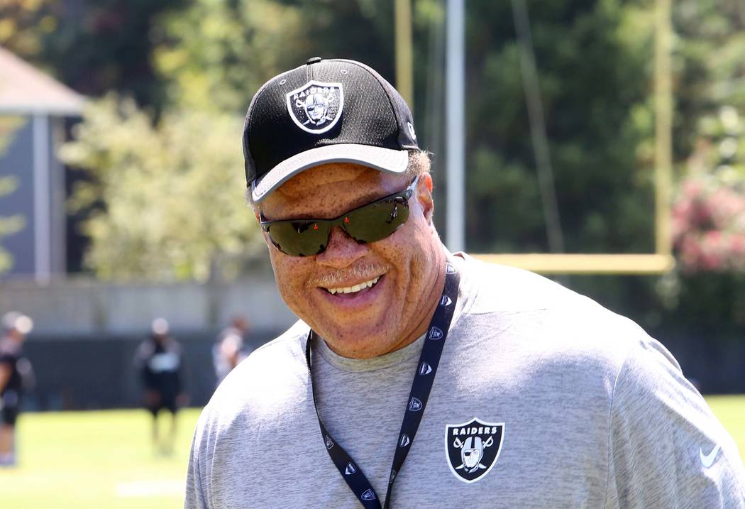 The Oakland Raiders scout Raleigh McKenzie after teams practice at Raiders Napa Valley training ...