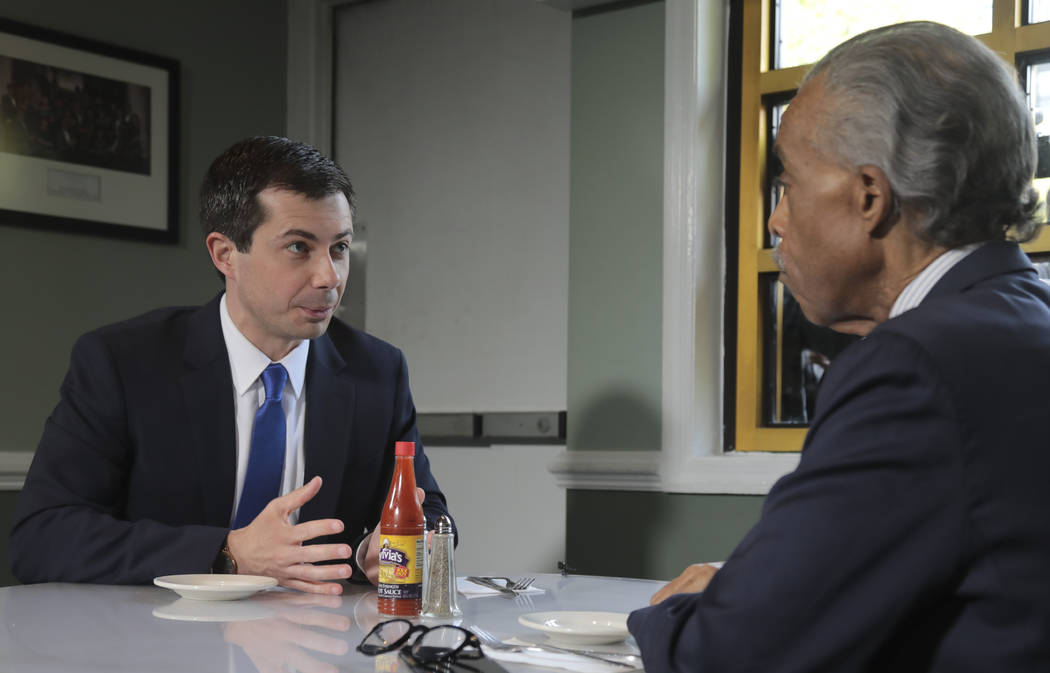 Democratic presidential candidate Mayor Pete Buttigieg, from South Bend, Indiana, and civil rig ...