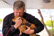 Ron Cochran, with dog Cookie, is seen Monday, April 22, 2019, in Las Vegas. (L.E. Baskow/Las Ve ...