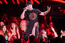Nicky Jam performs a medley at the 16th annual Latin Grammy Awards at the MGM Grand Garden Aren ...