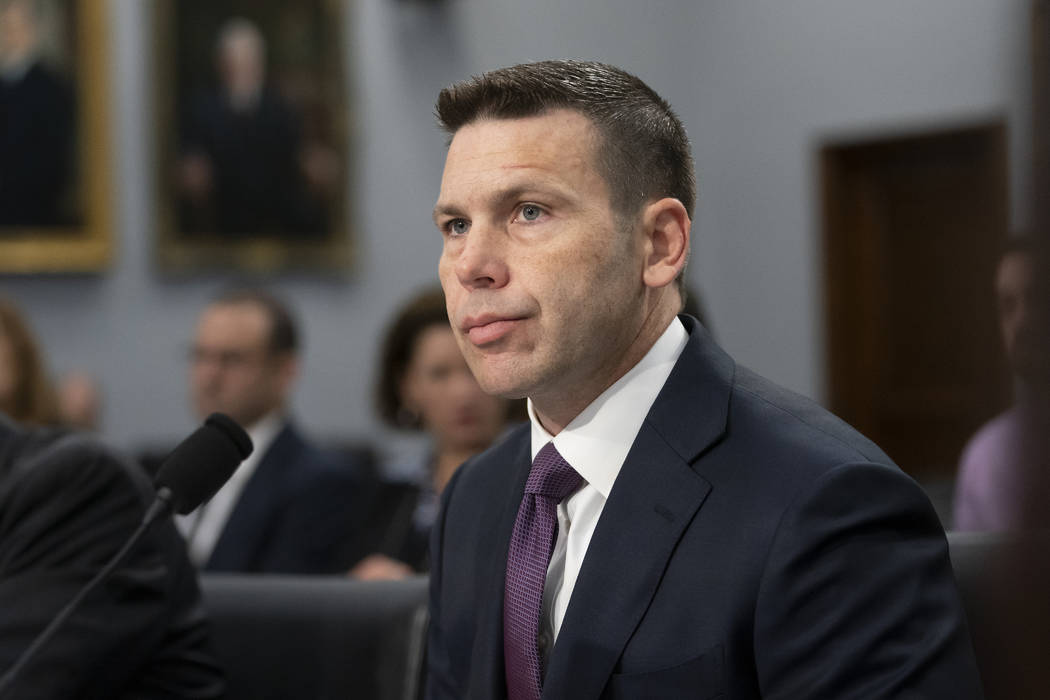 Acting-Homeland Security Secretary Kevin McAleenan prepares for a House Appropriations subcommi ...