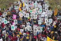 People crowd the steps of the Capitol during the Day Without Latinxs' rally Wednesday, May 1, 2 ...