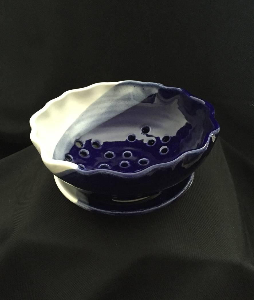 Ceramic bowl by Anne Gravett on display in her exhibit “Fire & Fiber" at Boulder City Art Gui ...