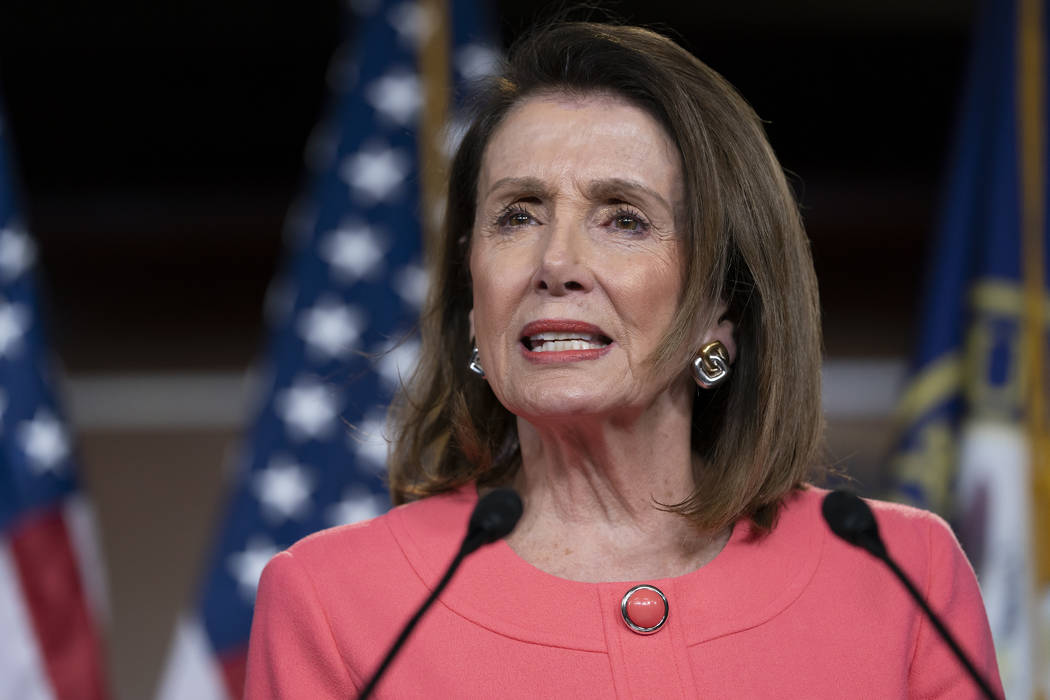 Speaker of the House Nancy Pelosi, D-Calif., speaks to the media at a news conference on Capito ...