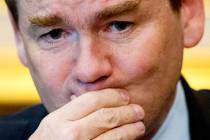 U.S. Senator Michael Bennet of Colorado listens July 4, 2017, during a question and answer sess ...