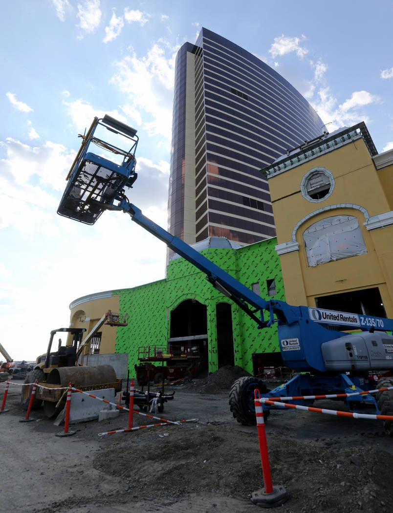 The Central Utility Plant rear podium at Encore Boston Harbor in Everett, Mass. Friday, Aug. 24 ...