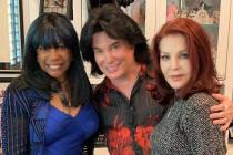 Mary Wilson, Frank Marino and Priscilla Presley are shown at Marino's Las Vegas home on Sunday, ...