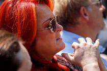 Musician Wynonna Judd listens as President Donald Trump speaks during a National Day of Prayer ...