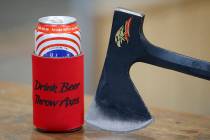 A beer is shown at Social Axe Throwing Wednesday, May 1, 2019, in Salt Lake City. The Utah Depa ...