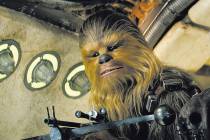 Chewbacca (Peter Mayhew) stars in "Star Wars: The Force Awakens" in 2015. (Lucasfilm)