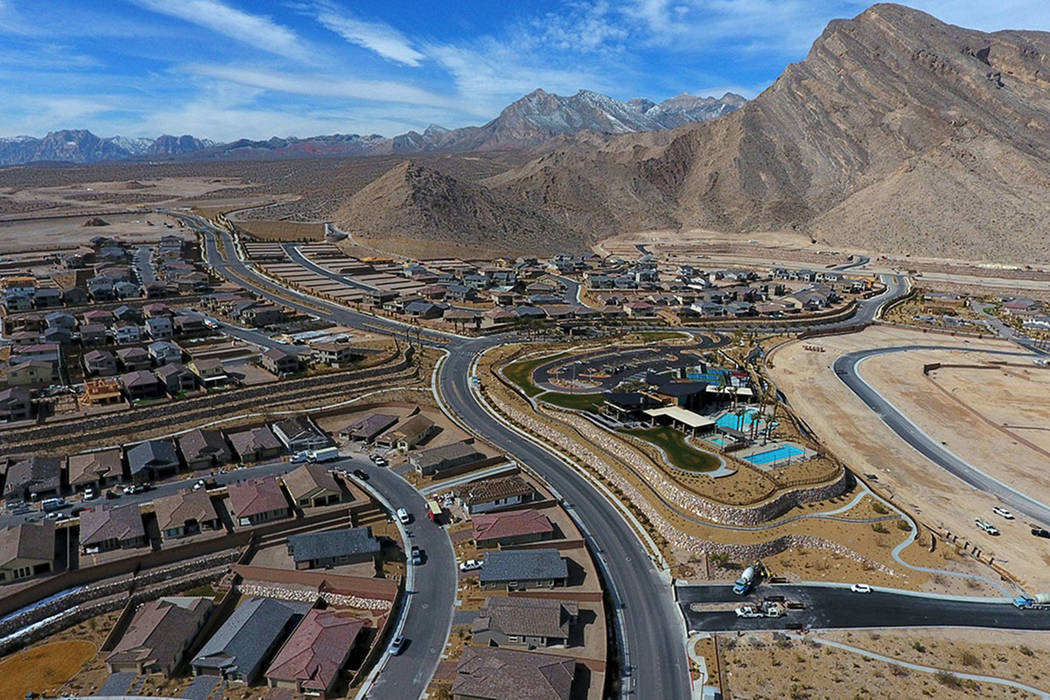 Aerial photo of the Reverence community in Las Vegas on Tuesday, February 26, 2019. (Michael Qu ...