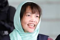 Doan Thi Huong leaves Shah Alam High Court in Shah Alam, Malaysia on April 1, 2019. A Vietnames ...