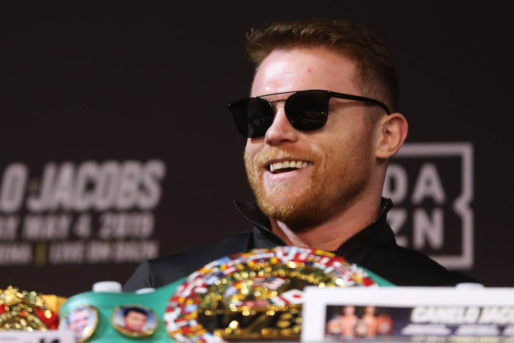 Saul "Canelo" Alvarez during a press conference at the MGM Grand hotel-casino in Las ...