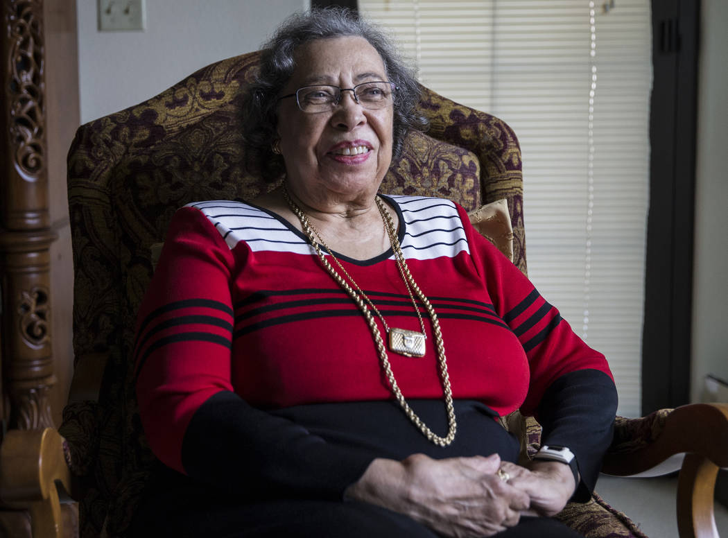 Carolyn Booker, mother of Sen. Cory Booker, D-N.J, at her home on Friday, May 3, 2019, in Las V ...