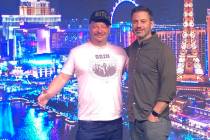 Jeff Ross and Jimmy Kimmel are shown at Kimmel's new comedy at Linq Promenade on Friday, May 3, ...