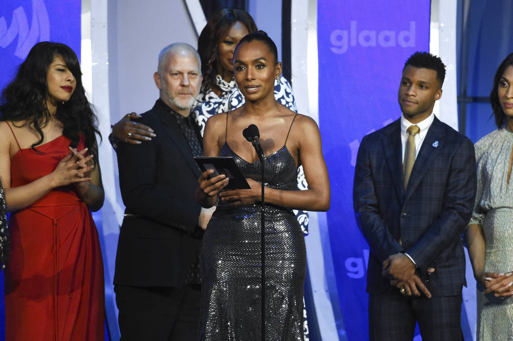 Writer Janet Mock accepts the outstanding drama series award for the television show "Pose ...