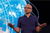 Microsoft CEO Satya Nadella delivers the keynote address at Build, the company's annual confere ...