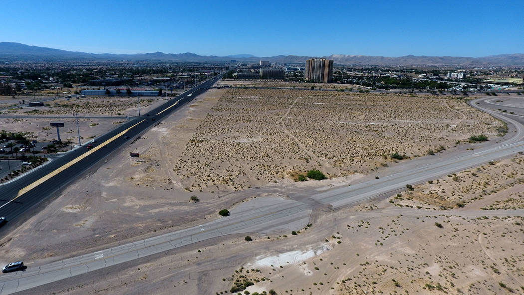 Aerial photograph of property at the northwest corner of Las Vegas Blvd and Blue Diamond Road o ...