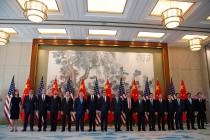 Members of U.S. and China delegation led by Chinese Vice Premier Liu He, U.S. Treasury Secretar ...