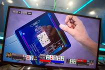 A video monitor shows a video poker screen during the 2016 GPI World Cup at Mediarex Sports & E ...