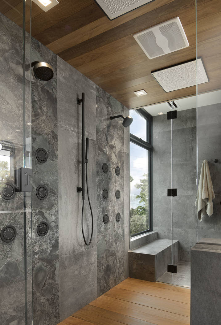 The master bath features a large shower. (Studio G Architecture)