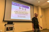 Richard Egan, a training and outreach facilitator with the Nevada Office of Suicide Prevention, ...