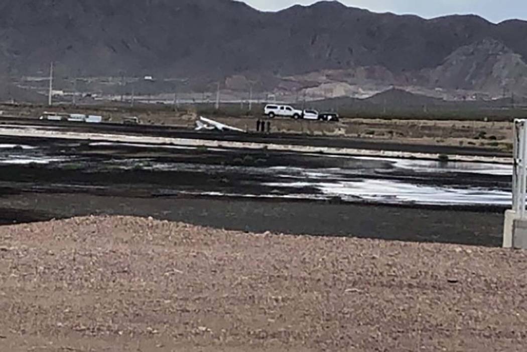 Boulder City tweeted this photo of a small plane crash near the Boulder City airport on Tuesday ...