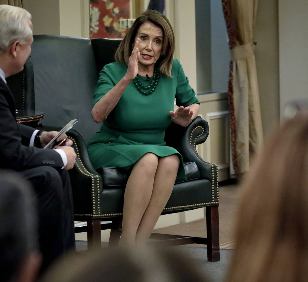 Speaker of the House Nancy Pelosi, D-Calif., addresses questions from a  bi-partisan group, duri … | Las Vegas Review-Journal