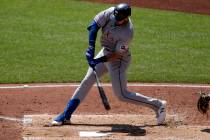 Texas Rangers' Joey Gallo hits a two-run home run off Pittsburgh Pirates starting pitcher Nick ...