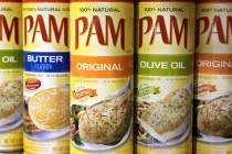 FILE - This March 24, 2010 file photo shows Pam cooking spray at the Heinen's grocery store in ...