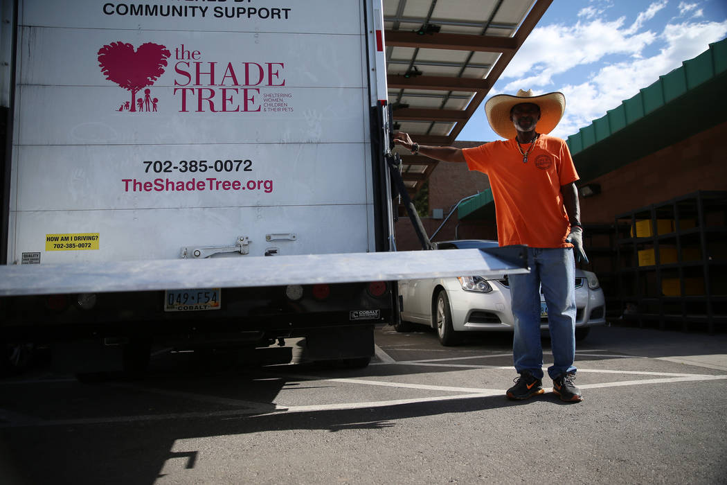 Jeff Fletcher, coordinator of donations at the Shade Tree, shows the new lift added to his truc ...