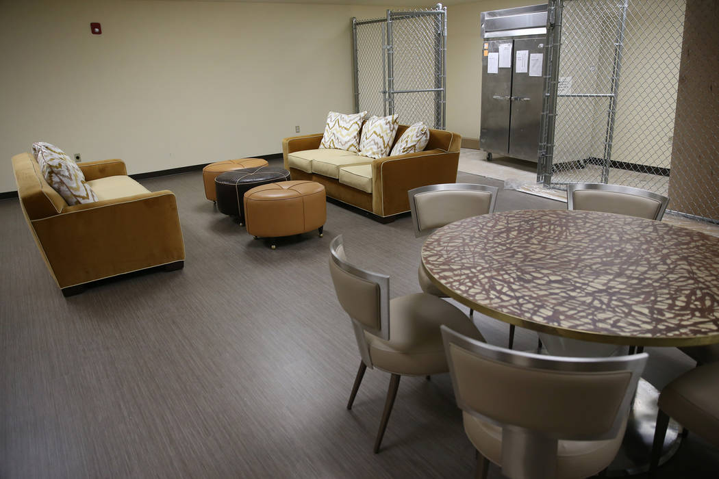 The new employee break room at the Shade Tree shelter in North Las Vegas is photographed during ...