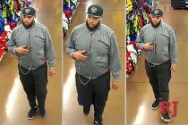 North Las Vegas police are looking for this suspect in a burglary at a Walmart in April. (North ...