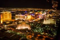 An aerial view of Las Vegas Strip is seen on Thursday, April 21, 2016. Jeff Scheid/Las Vegas Re ...