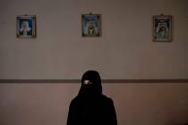 Khadija Abd poses for a portrait in her family's house in Mosul, Iraq, on April 14, 2019. On a ...