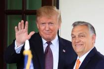 President Donald Trump welcomes Hungarian Prime Minister Viktor Orban to the White House in Was ...