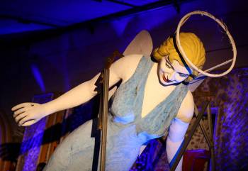 The Blue Angel statue, designed by Betty Willis, at the Neon Museum's Ne10 Studio in Las Vegas ...