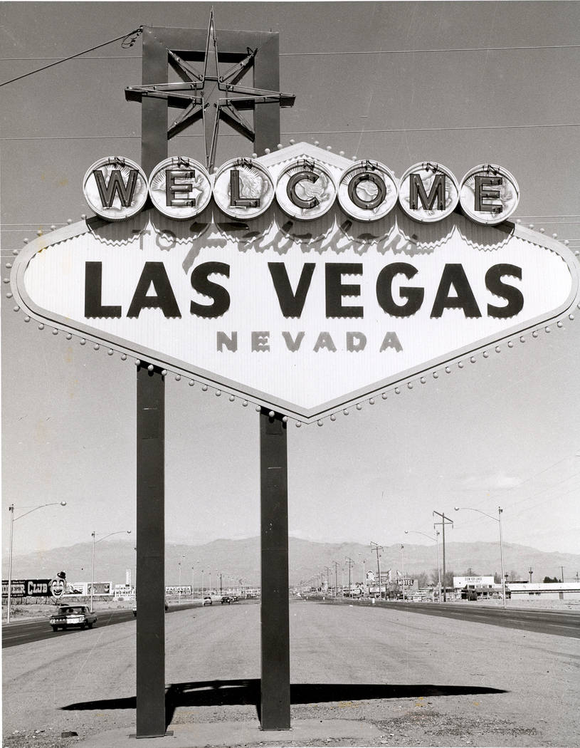 The "Welcome to Fabulous Las Vegas Nevada" sign, designed by Betty Willis, is shown at the city ...