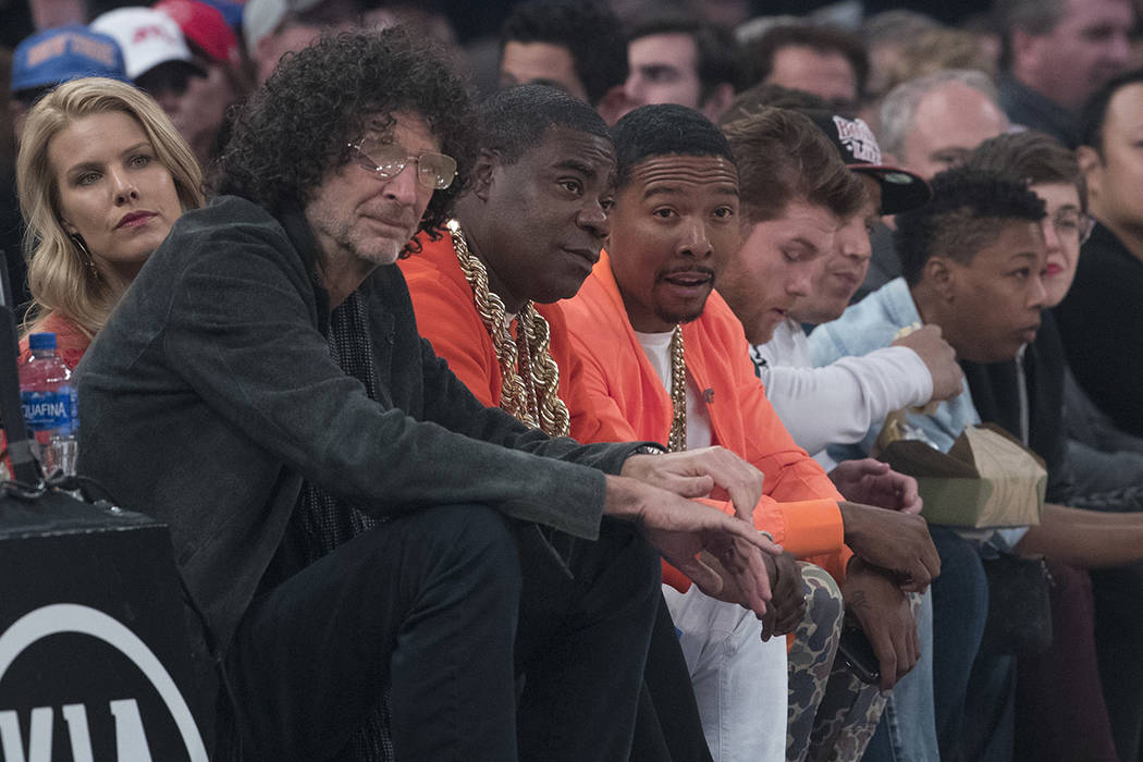Howard Stern, second from left, Beth Ostrosky Stern, left, Tracy Morgan, third from left, Allen ...