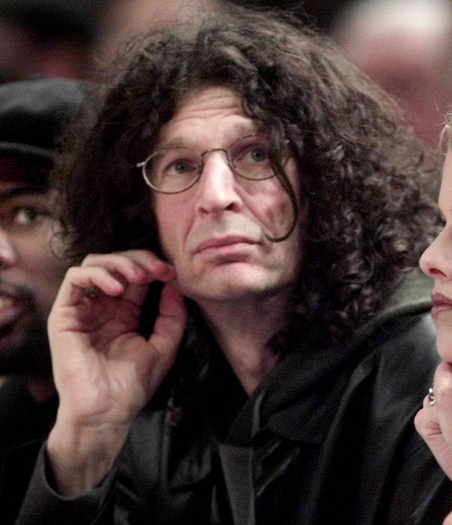 Radio personality Howard Stern awatch the New York Knicks play the Indiana Pacers at Madison Sq ...