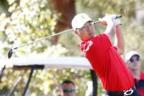 Justin Kim, shown in a 2017 file photo, shot a 4-under 68 to help the UNLV men’s golf team mo ...