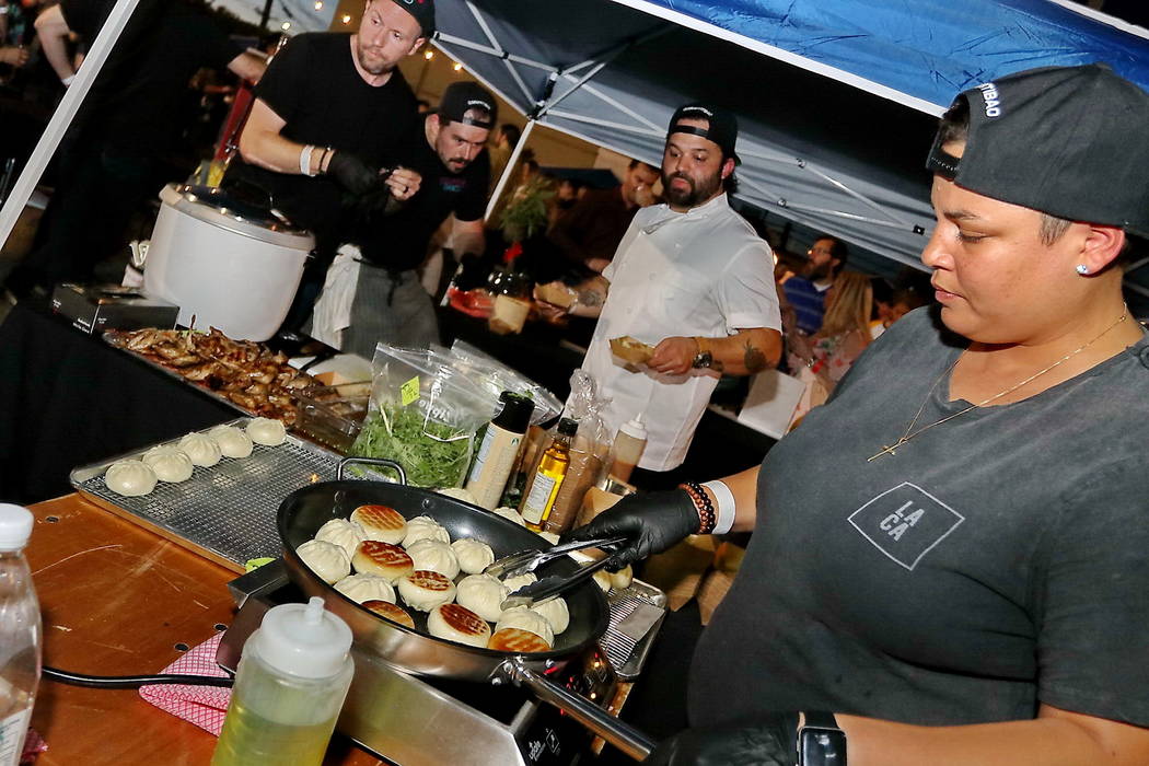 Marc Marrone and the team from Graffiti Bao at Vegas Unstripped. (Hew Burney)