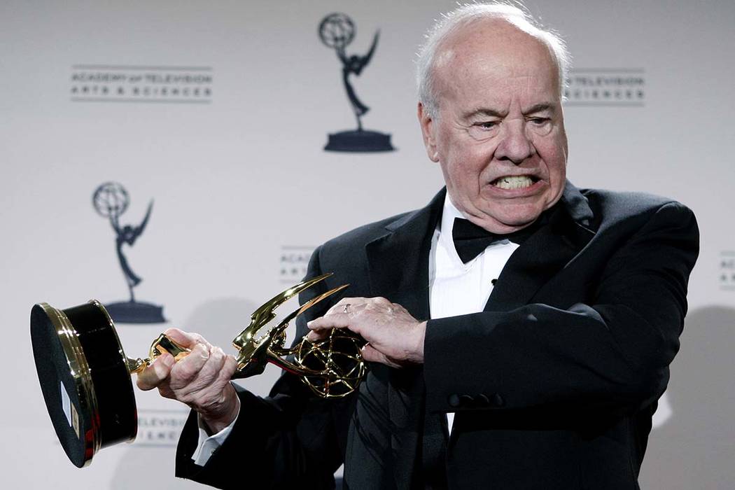 Actor Tim Conway poses Sept. 13, 2008, with his award for Outstanding Guest Actor in a Comedy S ...