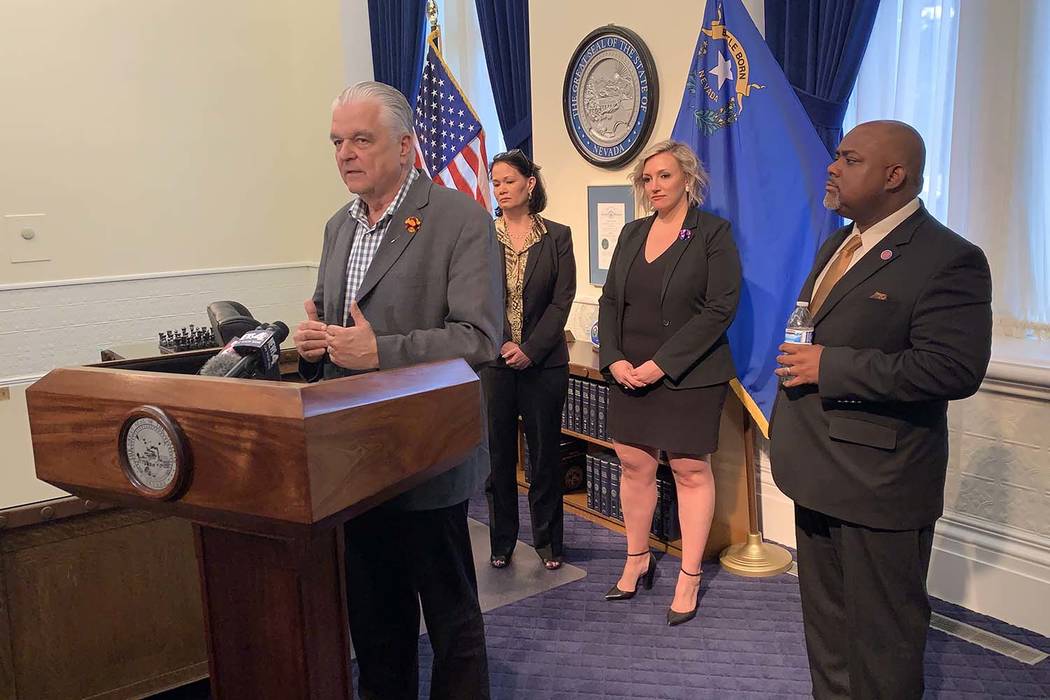 Gov. Steve Sisolak announced two measures to increase funding to K-12 education Tuesday. Both a ...